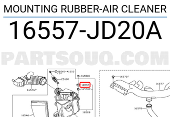 Nissan 16557JD20A MOUNTING RUBBER-AIR CLEANER