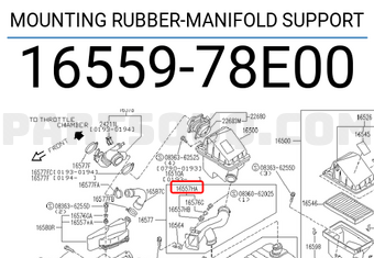 Nissan 1655978E00 MOUNTING RUBBER-MANIFOLD SUPPORT