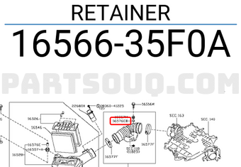 Nissan 1656635F0A RETAINER