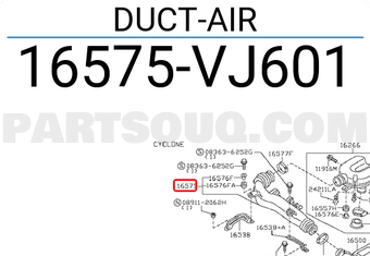 Nissan 16575VJ601 DUCT-AIR