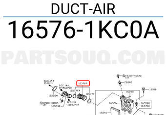 Nissan 165761KC0A DUCT-AIR