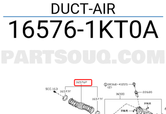 Nissan 165761KT0A DUCT-AIR
