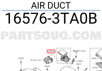 Nissan 165763TA0B AIR DUCT
