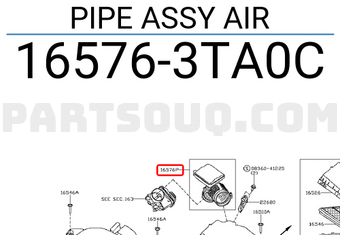 Nissan 165763TA0C PIPE ASSY AIR