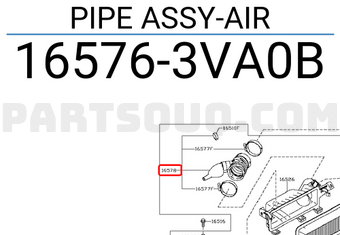 Nissan 165763VA0B PIPE ASSY-AIR