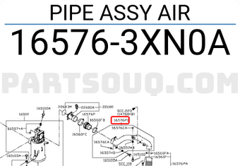 Nissan 165763XN0A PIPE ASSY AIR