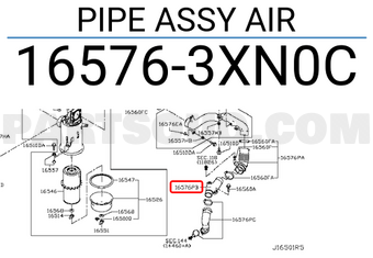 Nissan 165763XN0C PIPE ASSY AIR