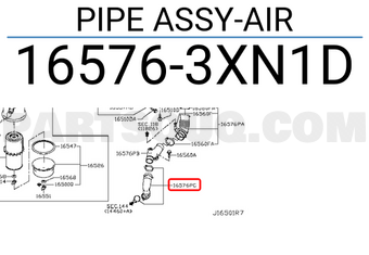 Nissan 165763XN1D PIPE ASSY-AIR