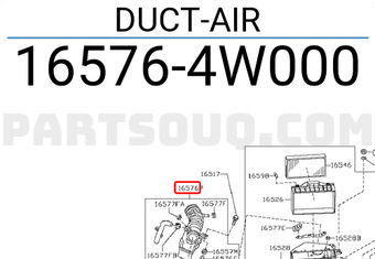 Nissan 165764W000 DUCT-AIR