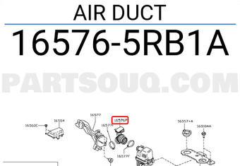 Nissan 165765RB1A AIR DUCT