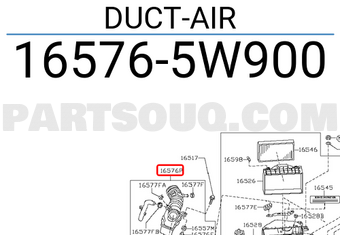 Nissan 165765W900 DUCT-AIR