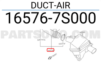 Nissan 165767S000 DUCT-AIR