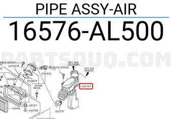 Nissan 16576AL500 PIPE ASSY-AIR