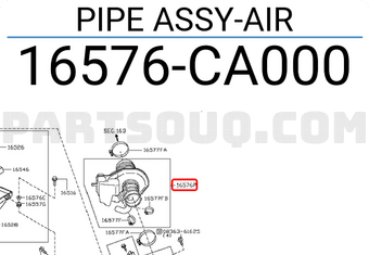 Nissan 16576CA000 PIPE ASSY-AIR