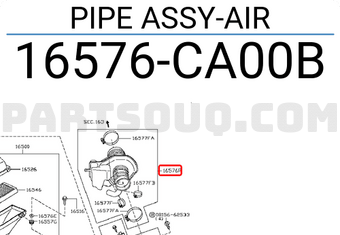 Nissan 16576CA00B PIPE ASSY-AIR