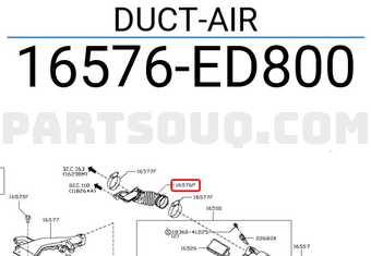 Nissan 16576ED800 DUCT-AIR