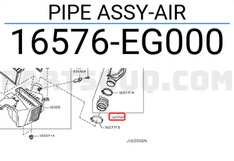 Nissan 16576EG000 PIPE ASSY-AIR