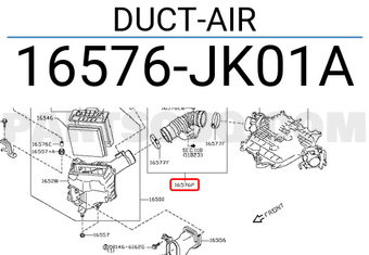 Nissan 16576JK01A DUCT-AIR