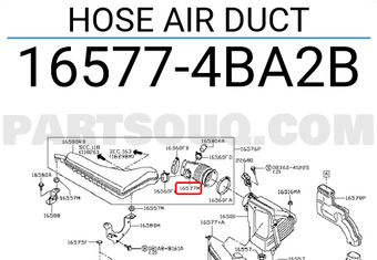 Nissan 165774BA2B HOSE AIR DUCT