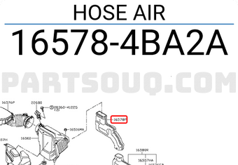 Nissan 165784BA2A HOSE AIR