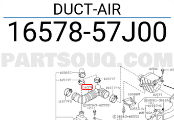 Nissan 1657857J00 DUCT-AIR