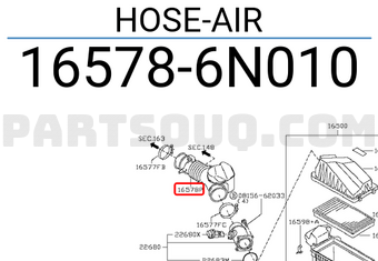 Nissan 165786N010 HOSE-AIR