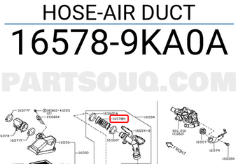 Nissan 165789KA0A HOSE-AIR DUCT