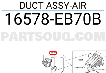 Nissan 16578EB70B DUCT ASSY-AIR