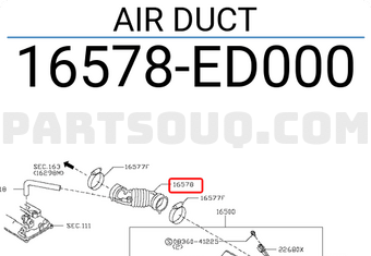 Nissan 16578ED000 AIR DUCT