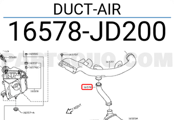Nissan 16578JD200 DUCT-AIR