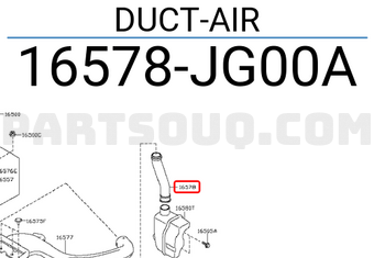 Nissan 16578JG00A DUCT-AIR