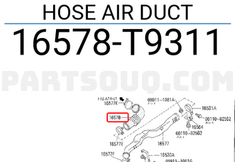 Nissan 16578T9311 HOSE AIR DUCT