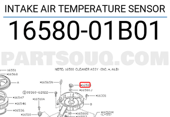 Nissan 1658001B01 INTAKE AIR TEMPERATURE SENSOR
