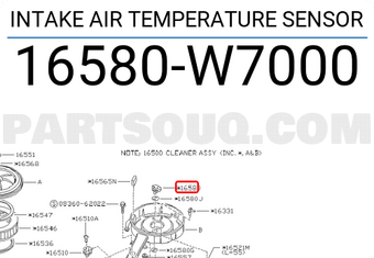 Nissan 16580W7000 INTAKE AIR TEMPERATURE SENSOR