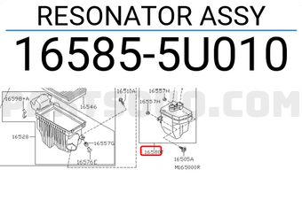 Nissan 165855U010 RESONATOR ASSY