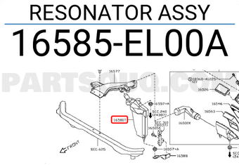 Nissan 16585EL00A RESONATOR ASSY