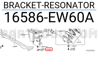 Nissan 16586EW60A BRACKET-RESONATOR