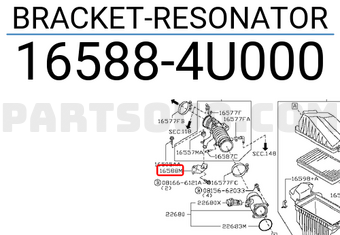 Nissan 165884U000 BRACKET-RESONATOR