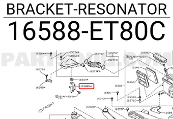 Nissan 16588ET80C BRACKET-RESONATOR