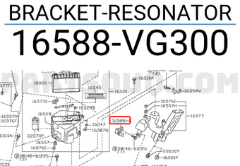 Nissan 16588VG300 BRACKET-RESONATOR