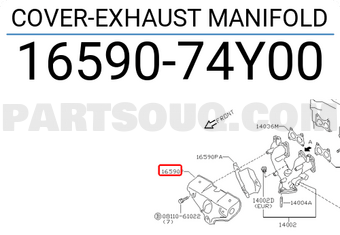 Nissan 1659074Y00 COVER-EXHAUST MANIFOLD
