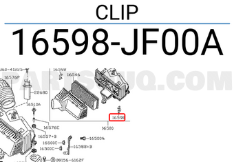 Nissan 16598JF00A CLIP