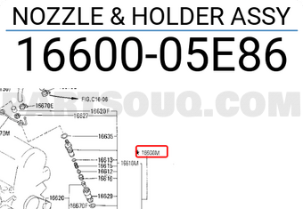 Nissan 1660005E86 NOZZLE & HOLDER ASSY