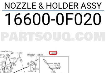 Nissan 166000F020 NOZZLE & HOLDER ASSY