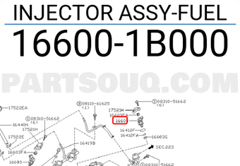 Nissan 166001B000 INJECTOR ASSY-FUEL