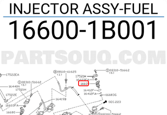 Nissan 166001B001 INJECTOR ASSY-FUEL