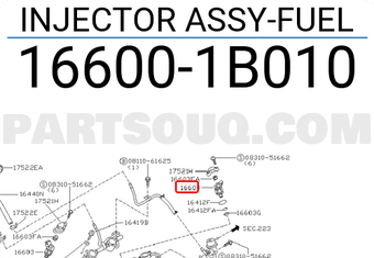 Nissan 166001B010 INJECTOR ASSY-FUEL