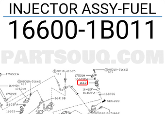 Nissan 166001B011 INJECTOR ASSY-FUEL