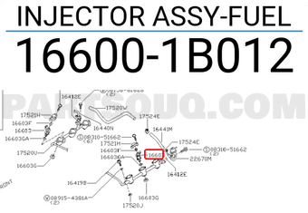 Nissan 166001B012 INJECTOR ASSY-FUEL