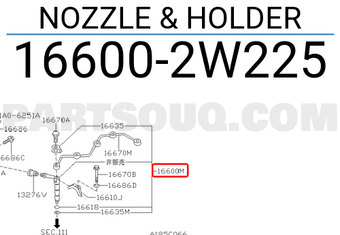 Nissan 166002W225 NOZZLE & HOLDER